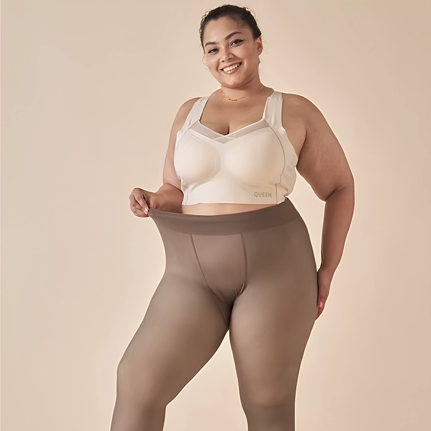 De transparante fleece panty