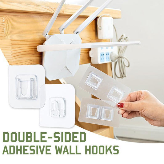 Double-sided adhesive hooks for damage-free hanging 