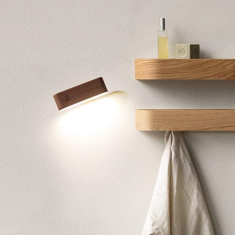 Lampe de bureau en bois massif avec charge magnétique